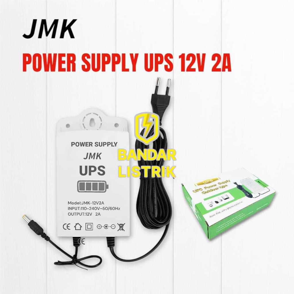 JMK UPS Mini Continous Power Supply 12V 2A 3600mAh Backup CCTV Router Modem Wifi Outdoor