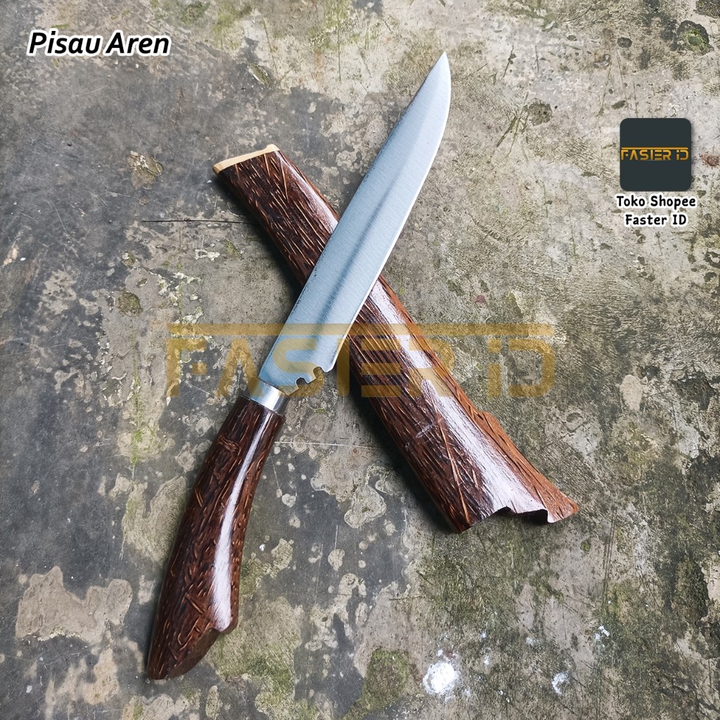 CK Pisau Dapur Daging Lokal 20cm Kayu Aren Super Tajam