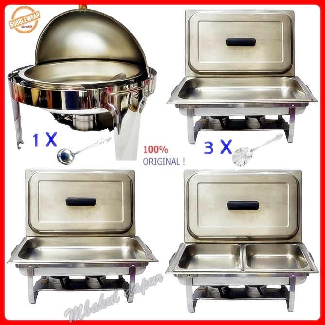 Prasmanan Set Party Set Andara Prasmanan Stainless Hajatan Set 1 Bulat Vicenza 6 Liter 3 Segi Jumbo 