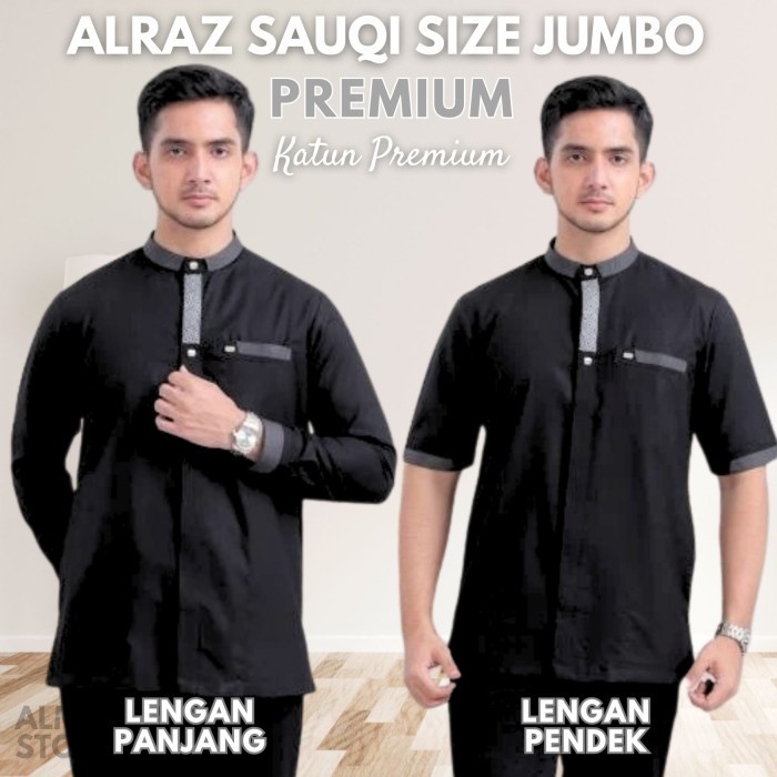 KOKO ALRAZ SAUQI LENGAN PANJANG & PENDEK JUMBO - Kemeja Koko Premium Katun
