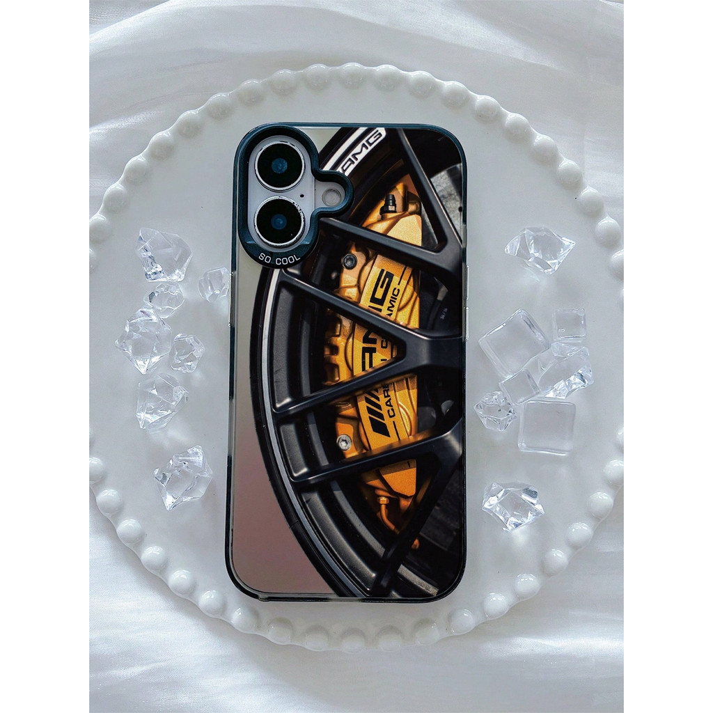 Casing Realme dengan Motif Velg AMG & Klem Rem Emas untuk 5/5i/6i/C3 7 8 9i C2/A1K C11 2020 C12/C15 