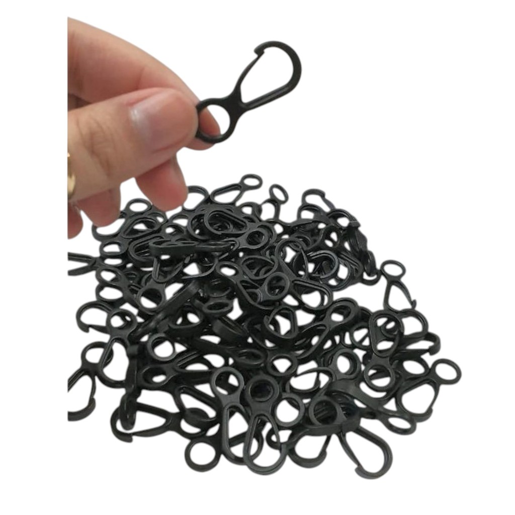 100pcs Kaitan 060 / Kait Plastik Kait Masker Cantelan HITAM Masker