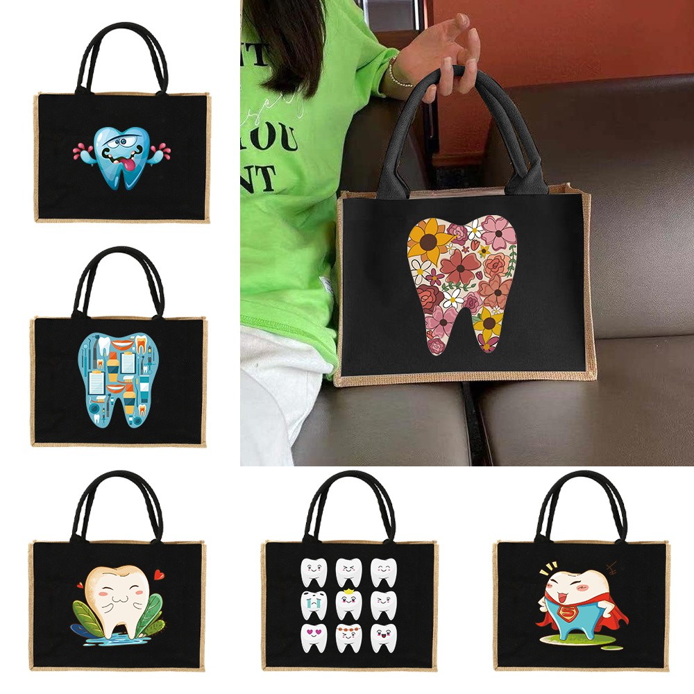 Jute Bag Handbag Linen Tote shoulder handbags Sacks Jute Imitation Sacks Linen Bags Women Shopping B