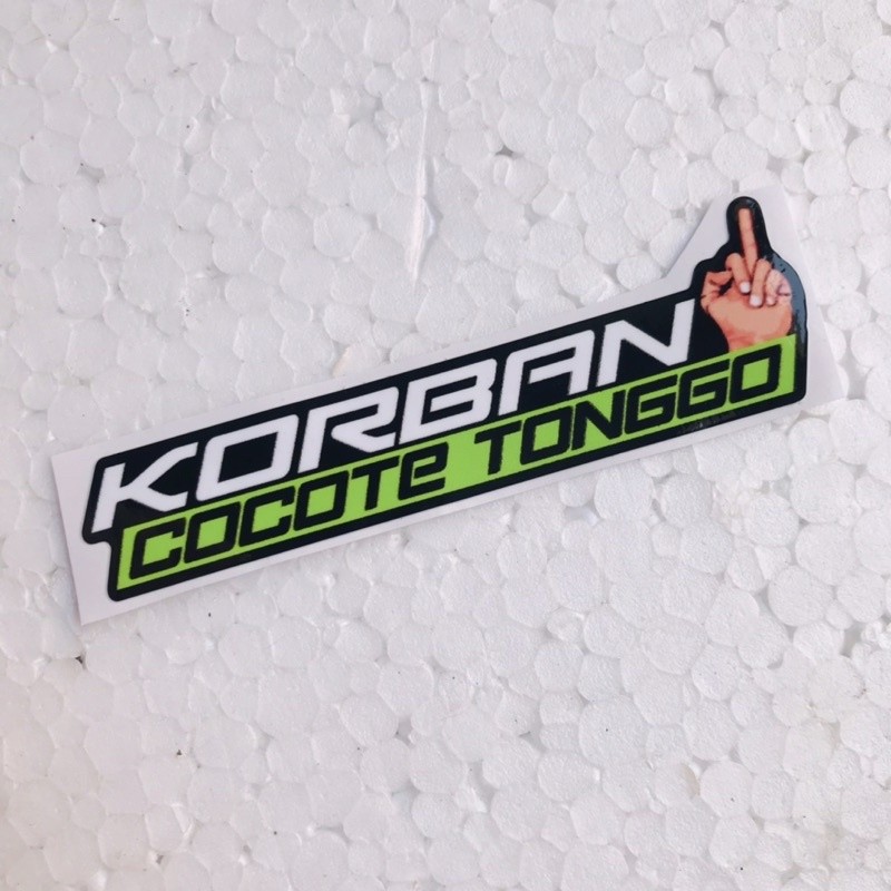 Sticker Korban Cocote Tonggo Orajet Cutting Laminasi Glossy