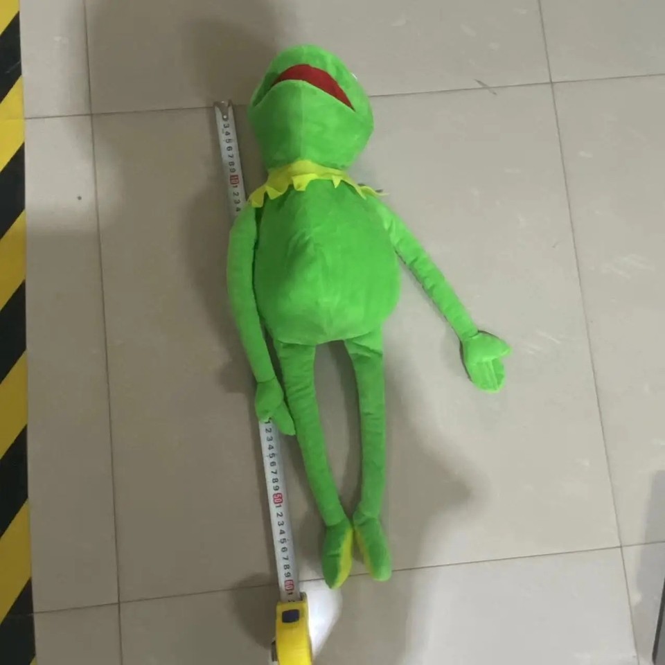 1pKermit The Frog Funny Plush Doll Hand Puppet Schoolbag Frog Animal Plush Toy Big Doll Ventriloquis