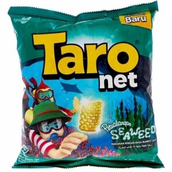 CHIKI TARO NET RENCENG ISI 10 x 8gr MINI RASA BARBEQUE SEAWEED BBQ RUMPUT LAUT SNACK CEMILAN ANAK GR