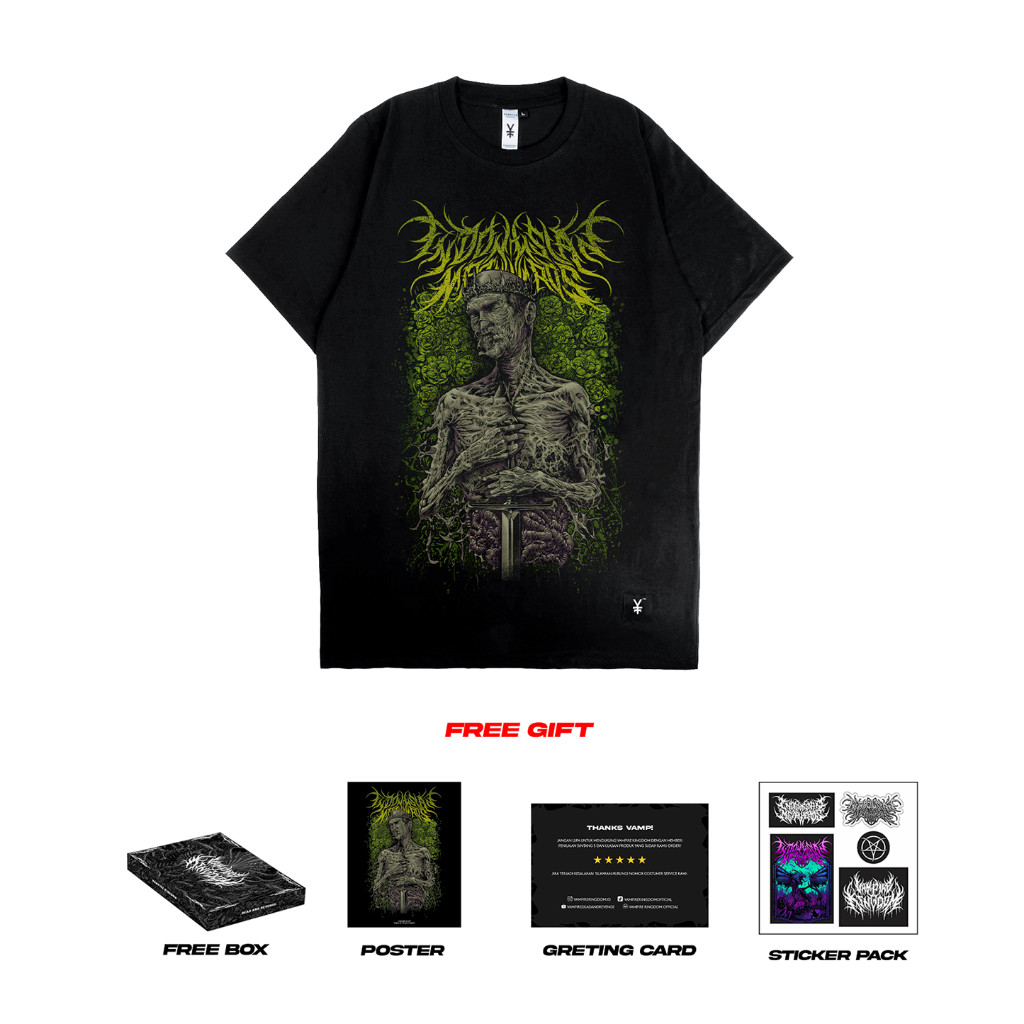 Kaos Lengan Pendek Hitam Metal Divorce Vampire Kingdom