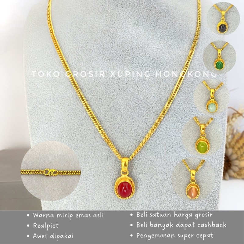 Kalung titanium asli Rantai Kecil & Liontin Permata | Kalung & Liontin Mewah