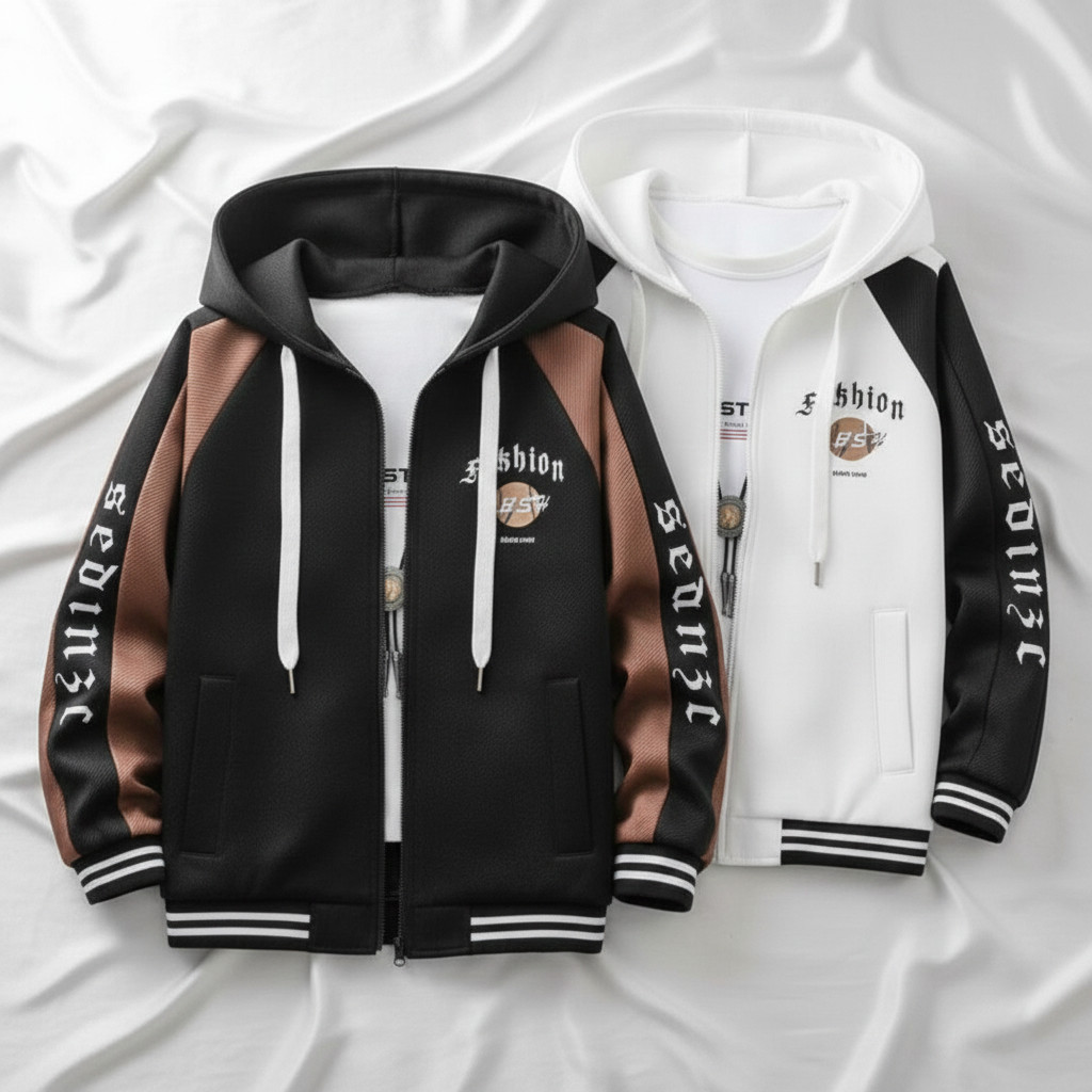 Vallina Outfit - Sedinec Jaket Baseball Hoodie Outerwear Fleece Sablon Tebal Premium OOTD Pria Korea