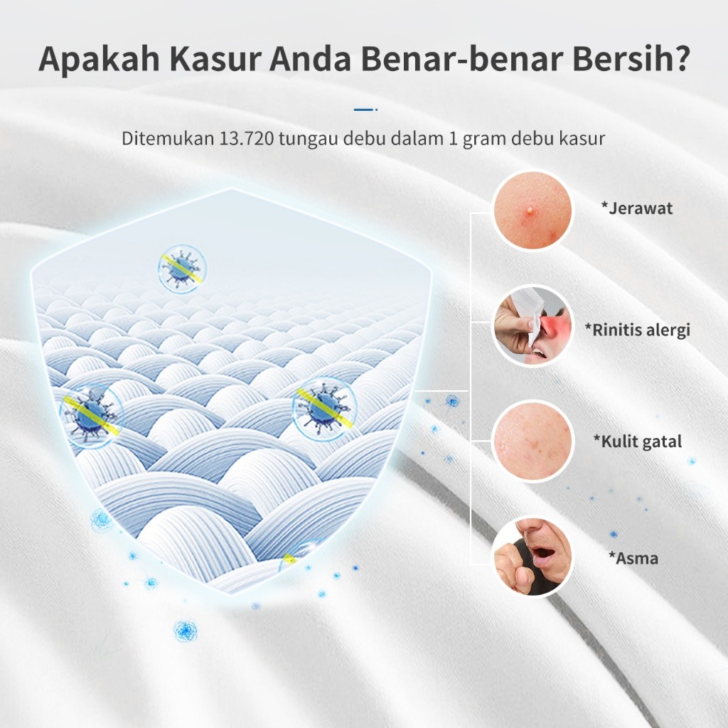 PJ - Pembasmi Tungau 14000Pa Vakum Penghilang Tungau Frekuensi Tinggi Penyedot Debu Kasur