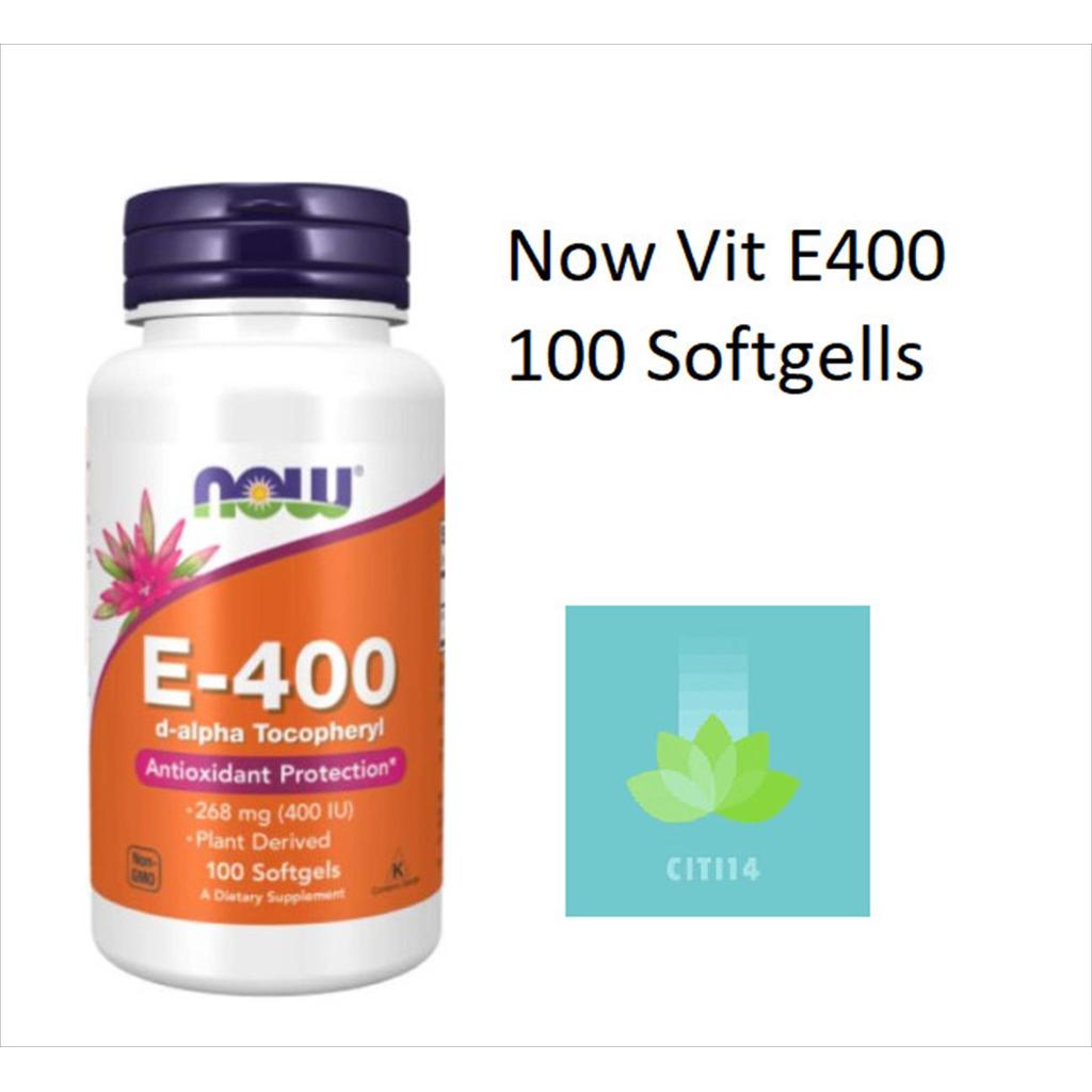 Now Foods Vit E-400 IU DA 100 Softgels Vitamin E BPOM