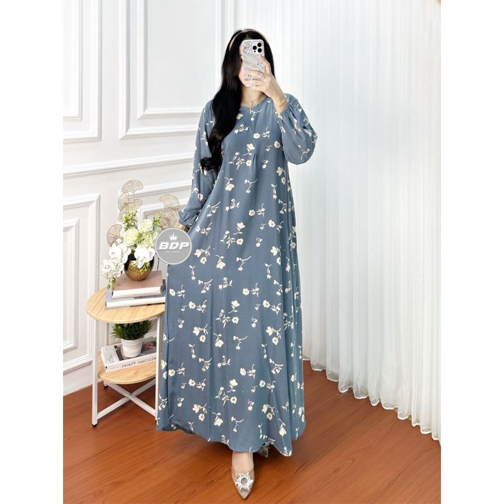 Dress Gamis Daster Rayon Super Premium Tebal Adem Batik Dian Putri
