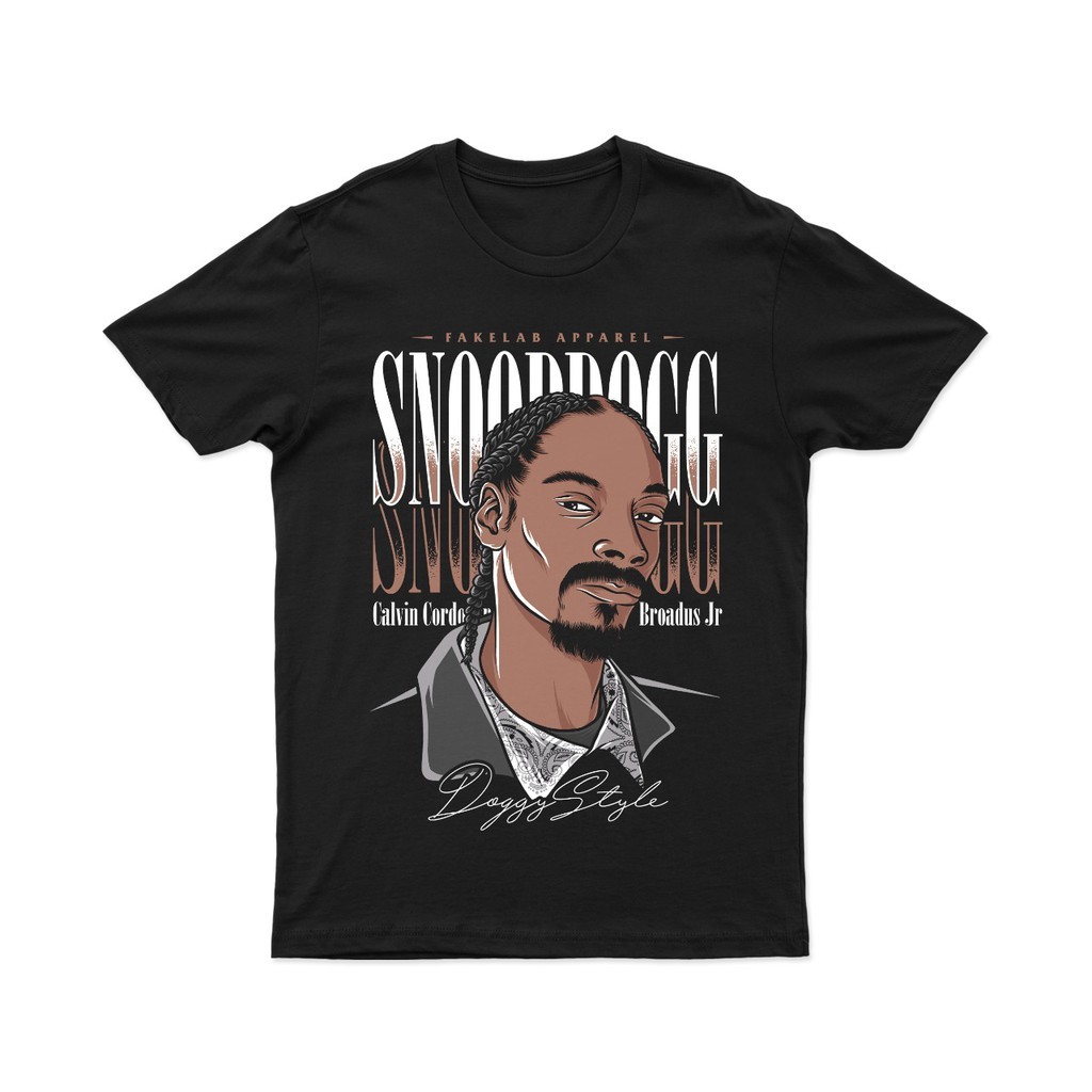 (COD) Fakelab Tshirt Snoop Dogg Black  Hip Hop Rapper / Ts Vintage / Kaos