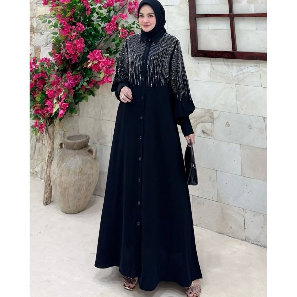Raline fashion_abaya premium abaya payet swaroski premium gamis lebaran 2026