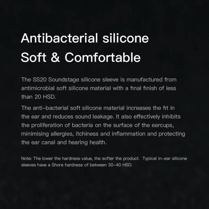 Whizzer SS20 EasyTips Eartips Soundstage Earphone IEM Replacement - White - SS