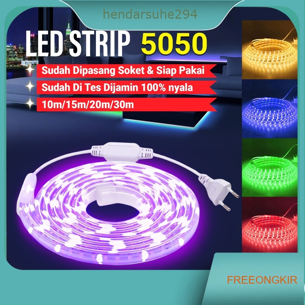 LAMPU LED STRIP 5050 SMD METERAN LAMPU HIAS / PAKET LAMPU LED STRIP LENGKAP TINGGAL COLOK