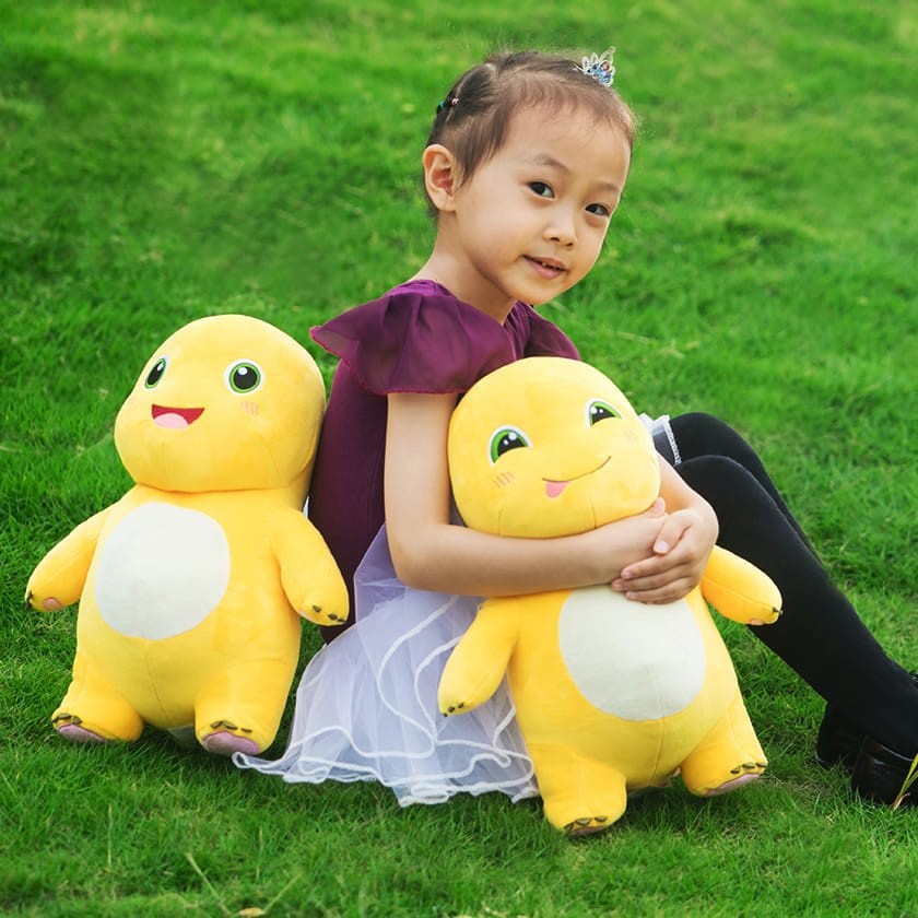 GHENTYA Boneka dinosaurus kuning oficial naloong boneka Naloong mainan boneka mewah untuk hadiah