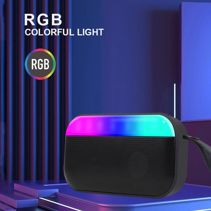 KISONLI Speaker Bluetooth Wireless S19 Slim Fit RGB Light Colorful Deep Bass Portable - BIRU