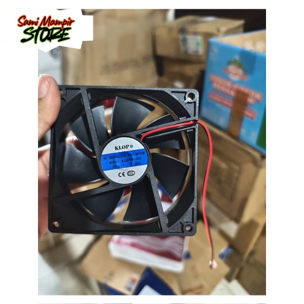SMStore Fan DC 12V Ukuran 9Cm Kipas Fan Dc 9Cm Fan 9Cm 12V Kipas CPU