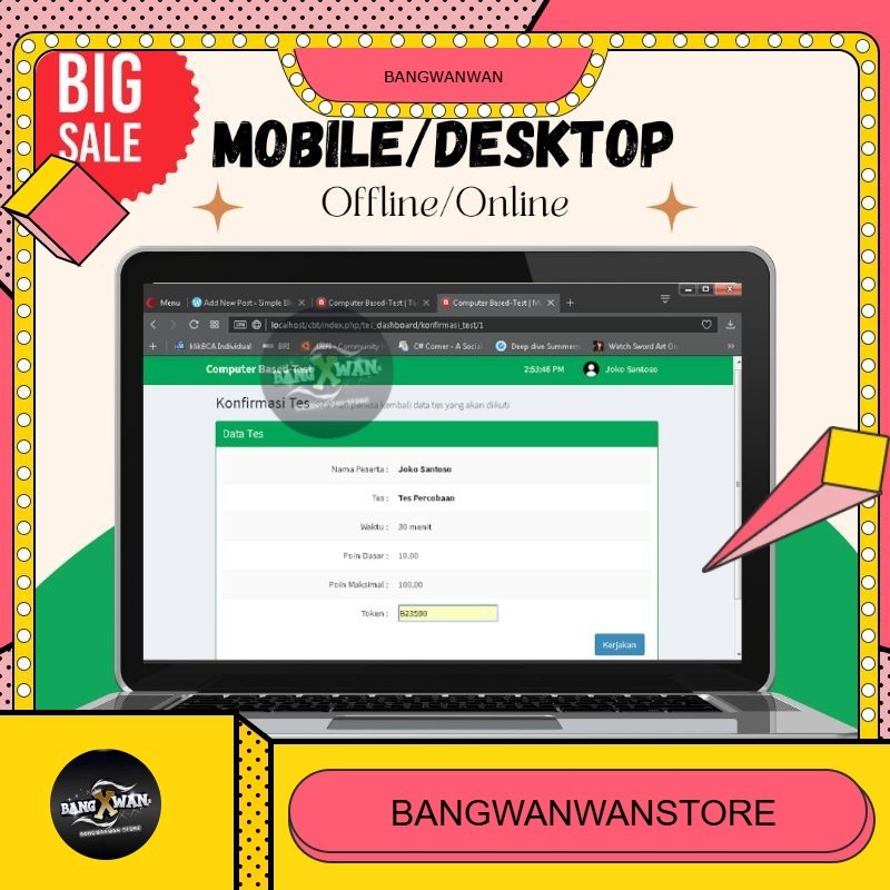 Aplikasi CBT Ujian Online Work 100% online/offline