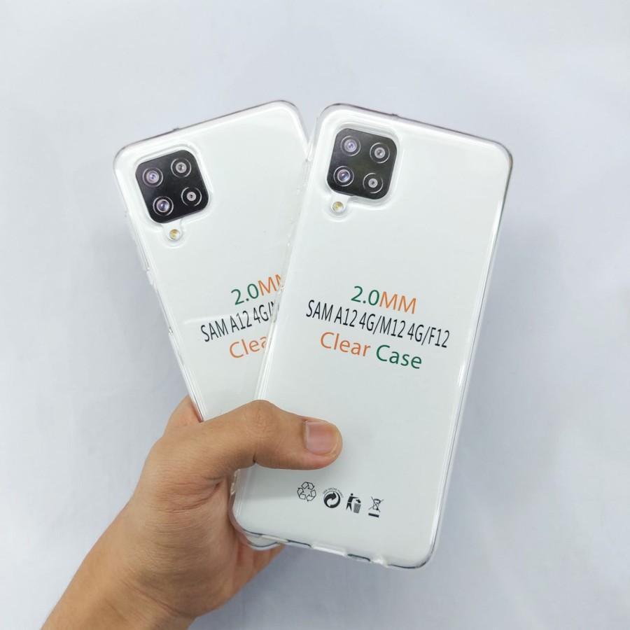 Softcase Transparan Untuk Samsung A12 4G M12 F12 Casing Bening Clear Case Polos Cover Protector Hand