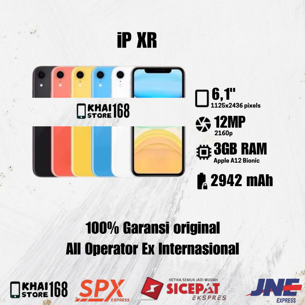 IPHONE XR  64GB 256GB 512GB Second BEKAS ORIGINAL 100% MULUS XR NORMAL FULLSET