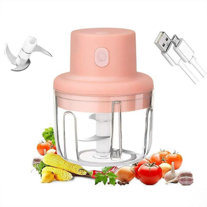 KITCHORA blender portable elektrik tanpa kabel / mini chopper 250ml blender mini chopper Biru Merah