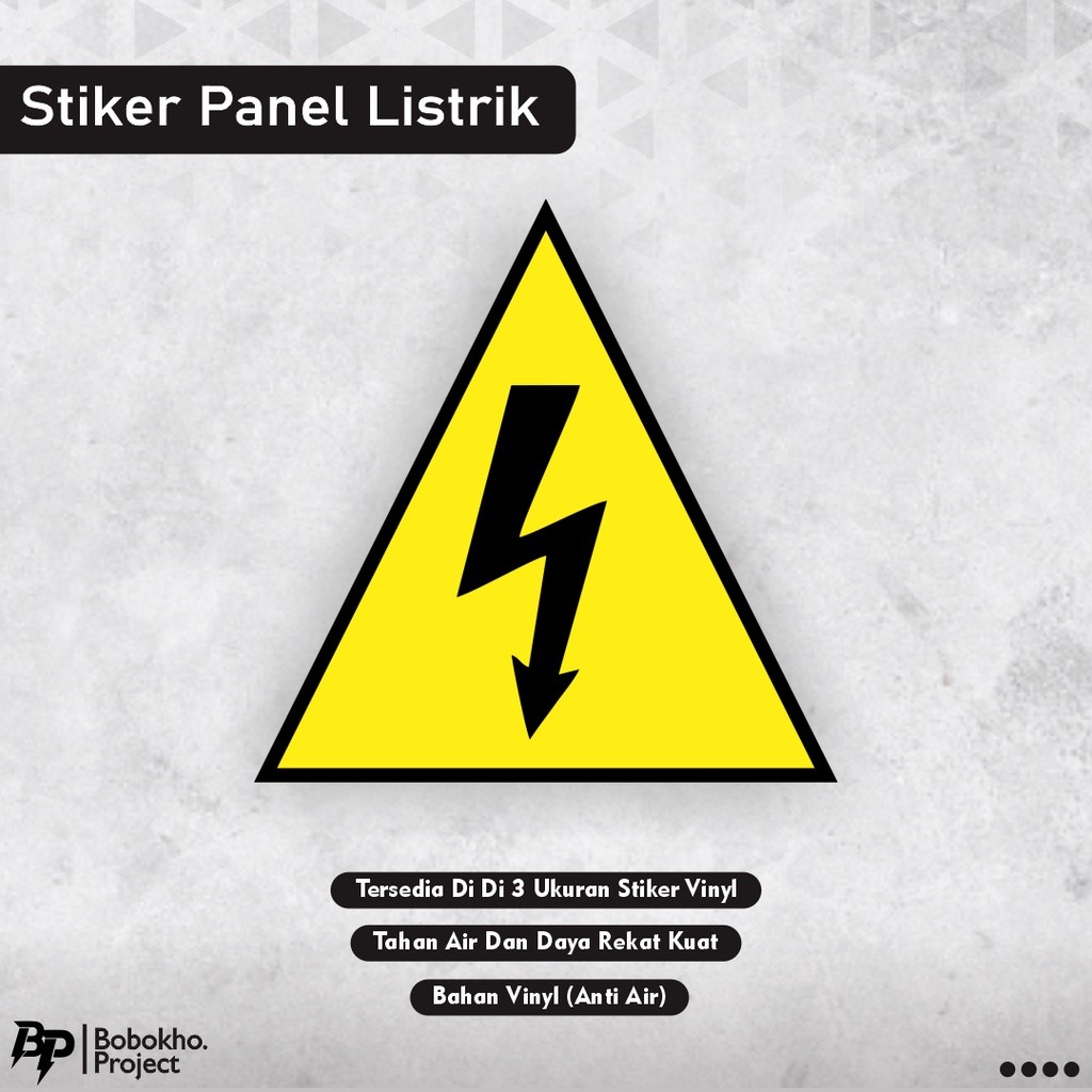 Stiker Panel Listrik Segitiga / Sign Sticker Bahaya Panel Listrik / Stiker Danger Panel Listrik