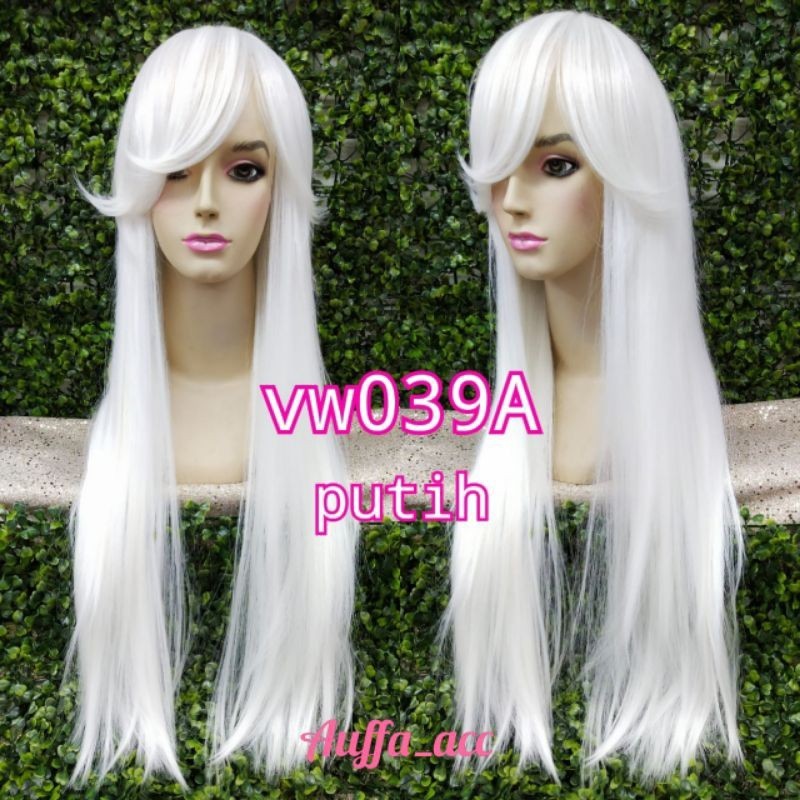 WIG PUTIH LURUS PANJANG/WIG PALSU PUTIH LURUS