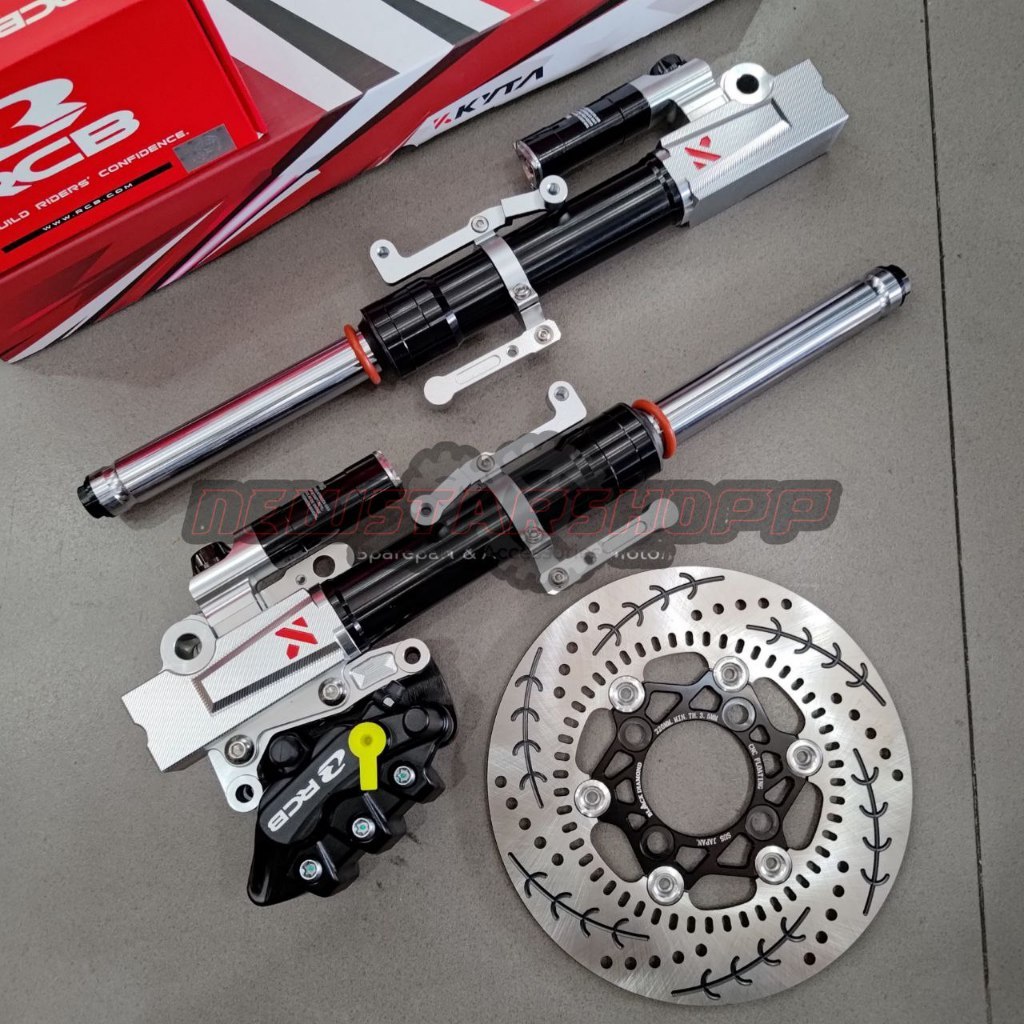 Paketan Pengereman Shockbreaker shock skok depan tabung KTC Kyta SFF 27 + Kaliper RCB S 2 Piston + d