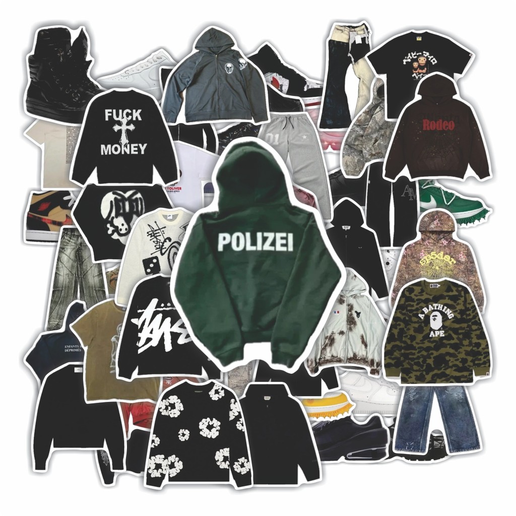 COD 50 PCS Stiker OOTD | THRIFT Stiker Tahan Air – Ideal untuk Melindungi dan Mendekorasi Barang Lap