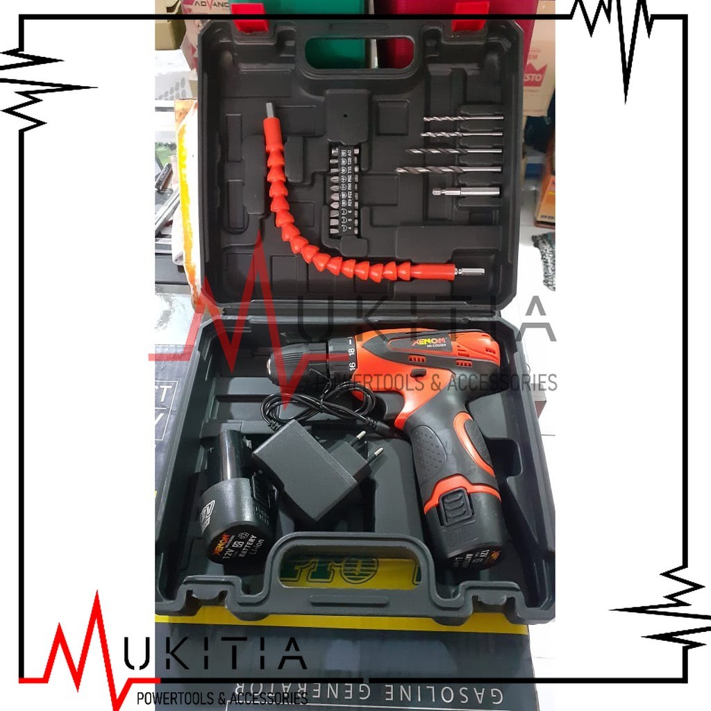 (MURAH) Mesin Bor Baterai XENON CDD505 12v Cordless Drill Heavy Duty Bor Tanpa Listrik Bor Koper Set