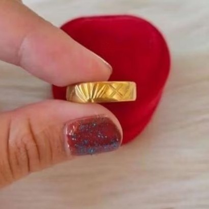 Cincin Koin91 Ori Elegan Pernikahan Emas 999.9