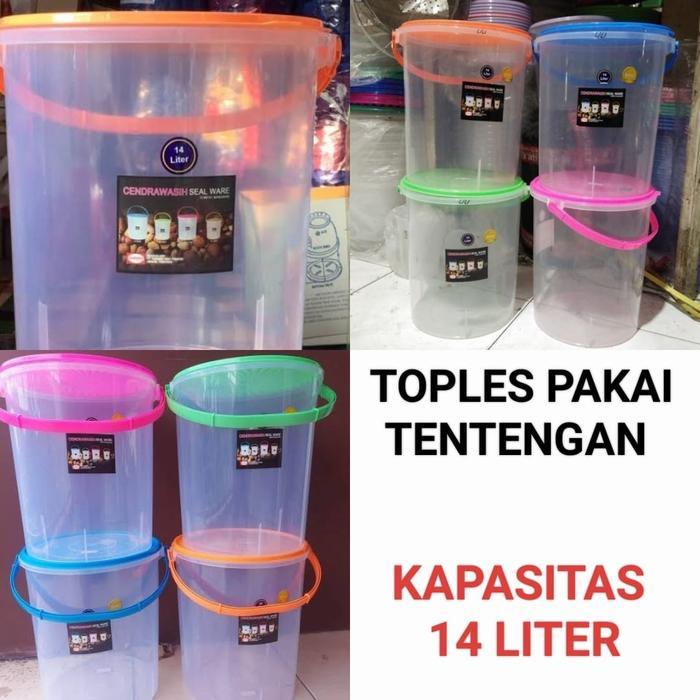 toples kerupuk toples plastik toples rempeyek GAGANG 14 Liter SHINPO
