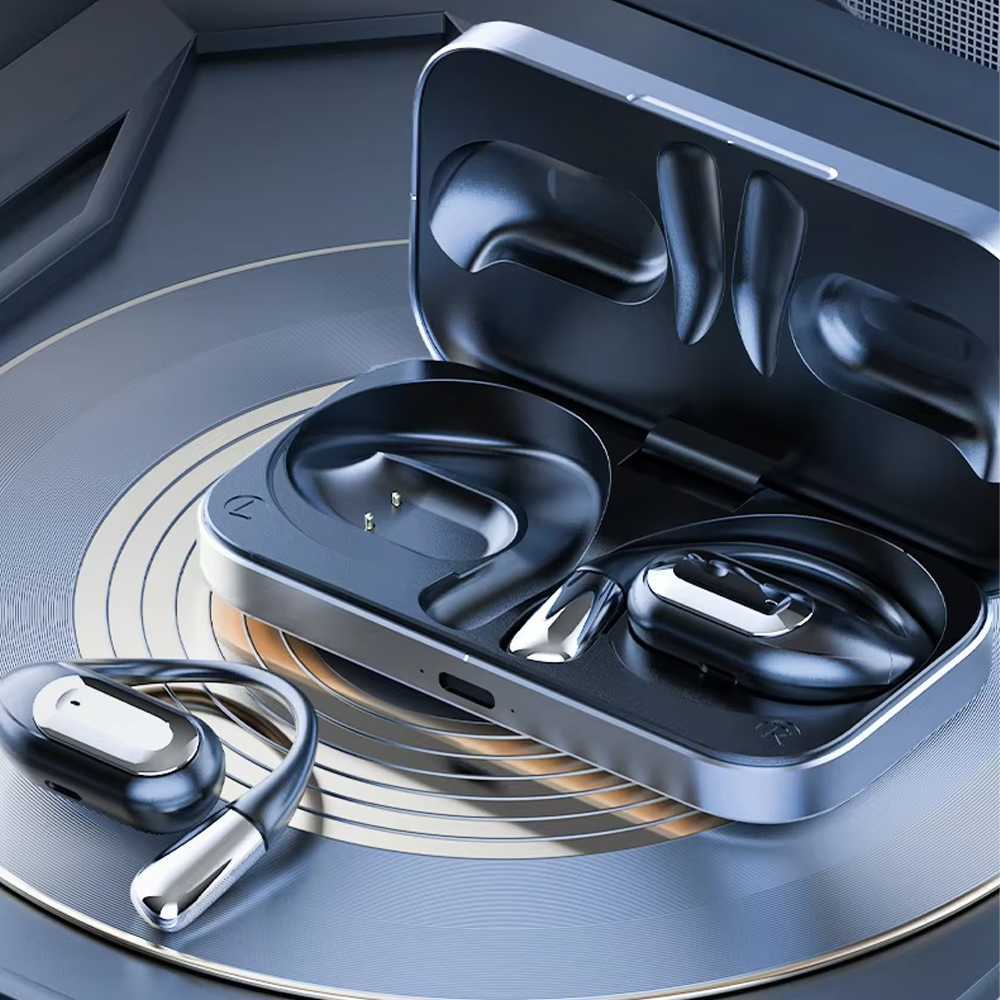 Earphone Bluetooth 5.4 TWS Open Ear Hook Noise Reduction Stereo Original Rosell - S911 Terbaik