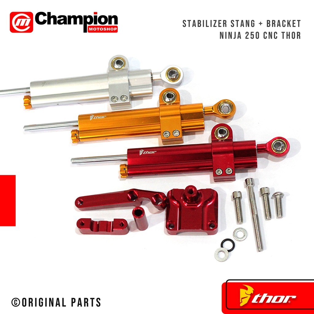 Gebyar Promo Stabilizer Stang Motor Plus Bracket Kawasaki Ninja 250 Fi Karbu Cnc Thor