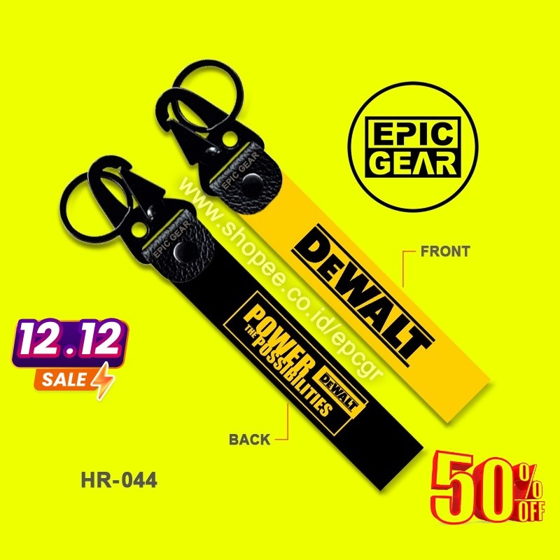 HIGH QUALITY GANTUNGAN KUNCI DEWALT PREMIUM KEYCHAIN LOGO POWER TOOLS STRAP KEY CHAIN HOLDER STRAP T