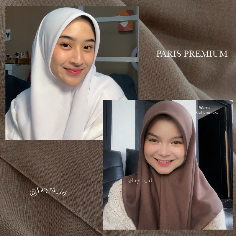 Leyra | Hijab Segi Empat Paris Premium Sekolah | Kerudung Sekolah | Paris premium | leyra hijab