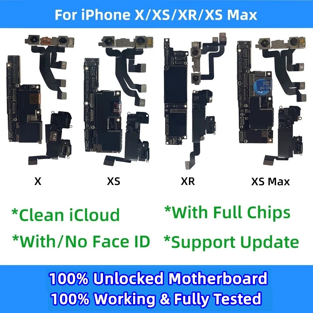 Unlocked Support IOS Update For iPhone XS Max Motherboard with/No Face ID Clean iCloud For iphone X 