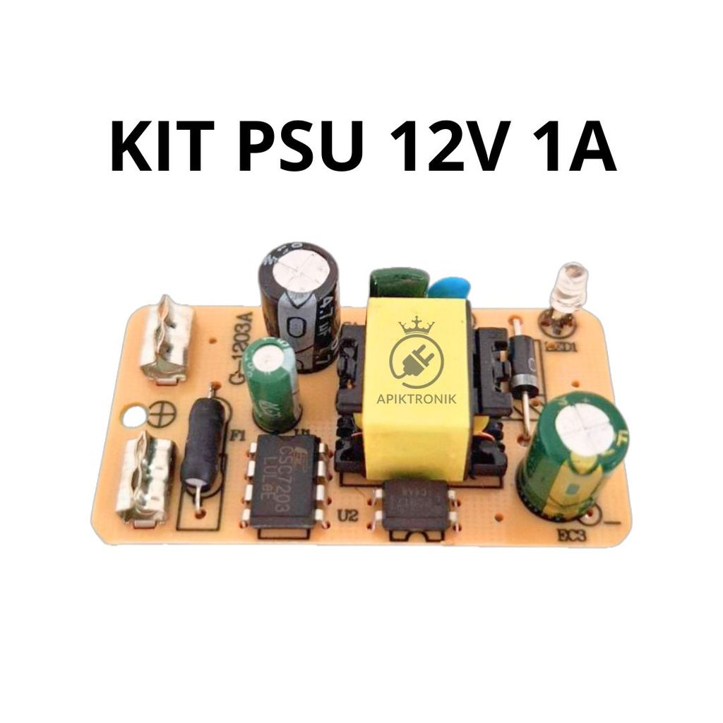 Kit Adaptor SMPS 12V 1A Modul PSU 12 Volt 1 Amper Input AC 220V 240V LED Indikator