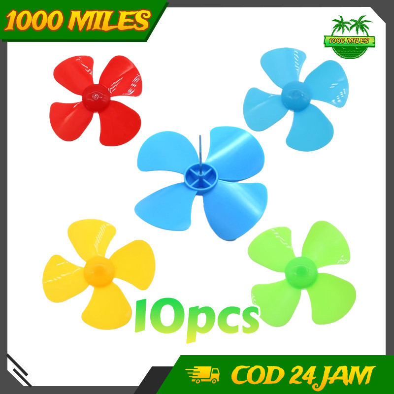10Pcs Baling Baling 4 Daun Lubang 2Mm Plastik Propeller Mainan Model Pesawat Drone Mobil