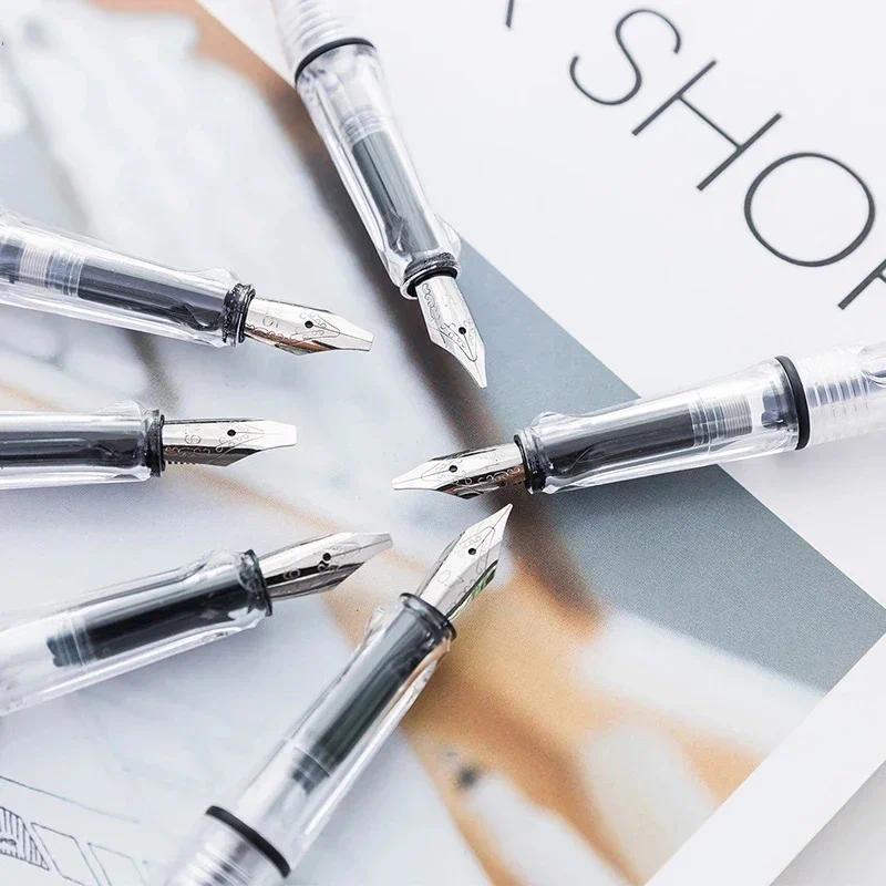 7 Pcs 0.7-3.0mm High Quality Fountain Pen Transparent White Gothic Parallel Flat Tip Calligraphy Pen
