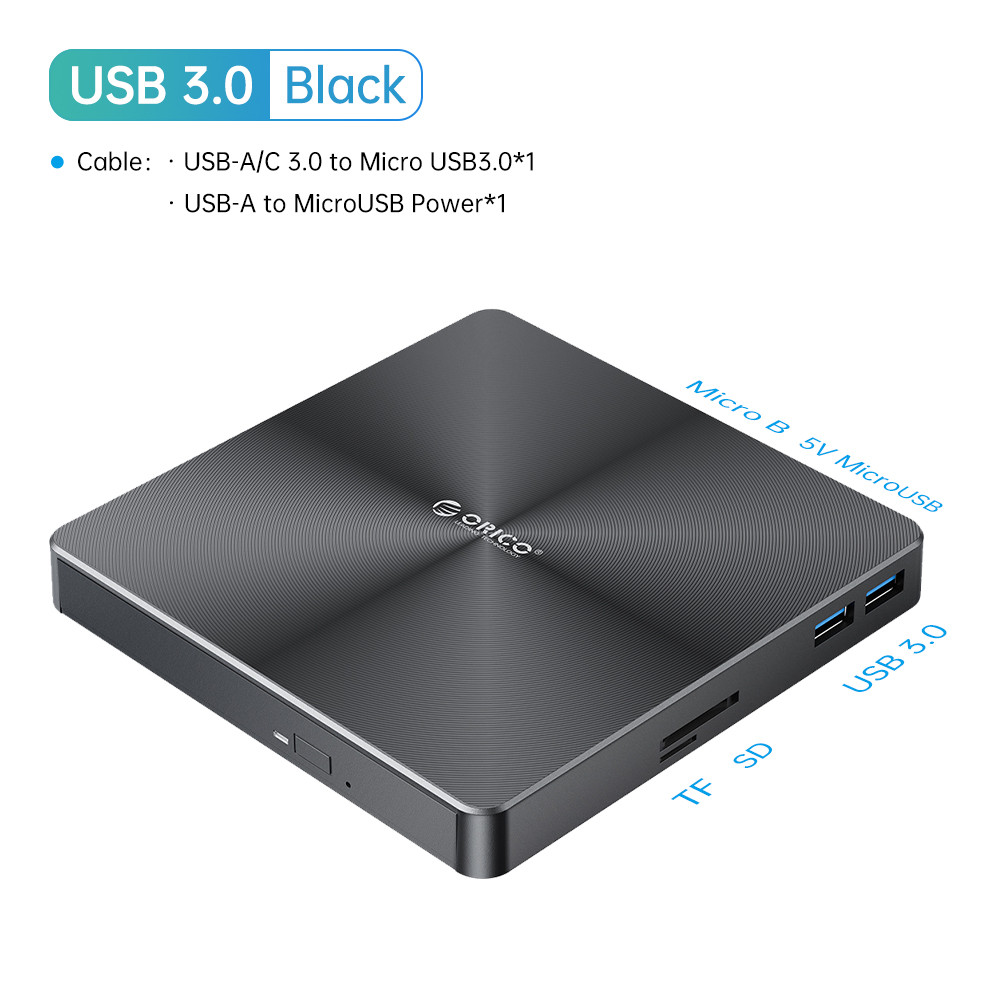 ORICO 100GB Bluray Portable BD CD Player CDROM Player CD Burner Writer Reader for PC Laptop Windows 