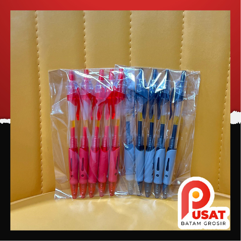 Pusat Batam Grosir - S1365 Pulpen Klik Isi 5Pcs / Pena Klik Set / Pulpen Gel / Alat Tulis / Perlengk
