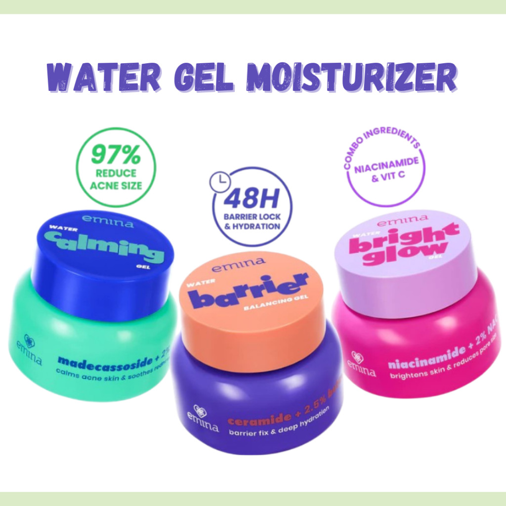 Emina Water Gel Moisturizer 30g/Barrier Balancing/Bright Glow/Calming/Pelembab Wajah