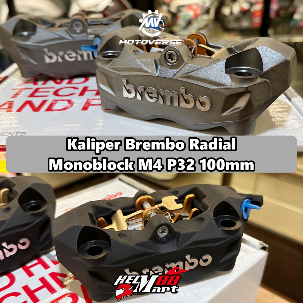 Kaliper Brembo Radial M4 P32 100mm Kanan / Kiri Caliper Brembo Monoblok Universal