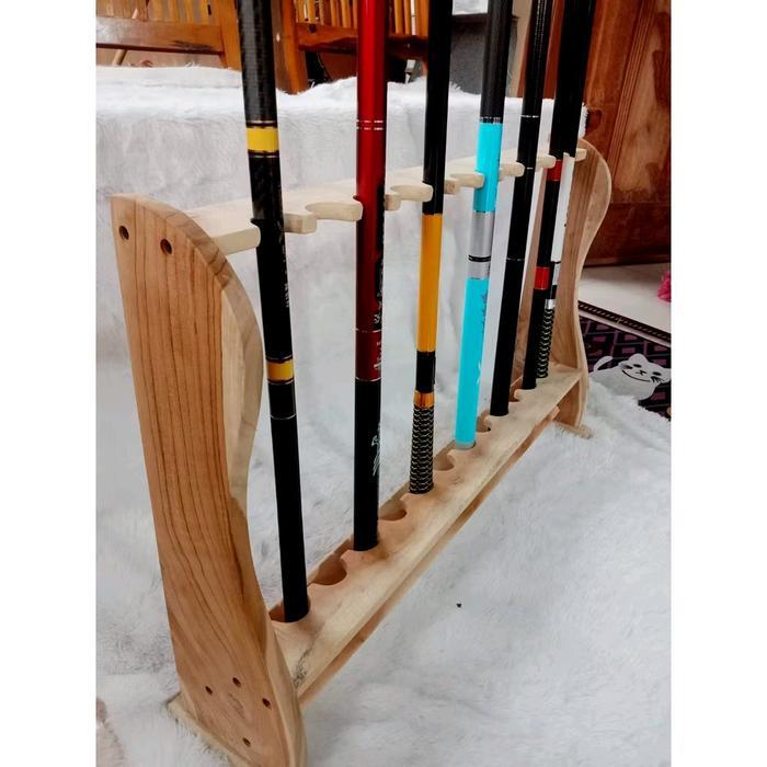 Rak Joran Pancing Kayu Jati Asli Jepara Berkualitas