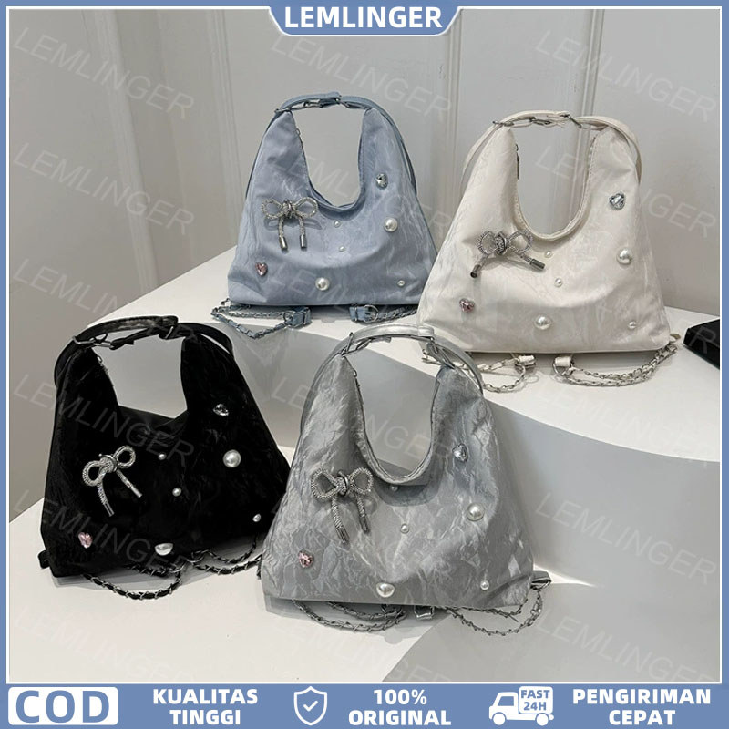 [LEMLINGER] Tas Bahu Wanita Tas Wanita Import Tas Totebag Kulit Premium Ransel Kulit Tas Kuliah