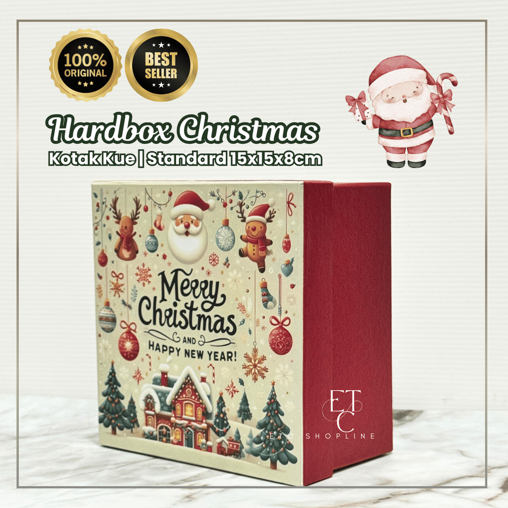 Hard Box Standar 15×15×8 cm | Kotak Kue Lapis Legit Mini & Box Bingkisan Hamper | BOX NATAL | IDUL F