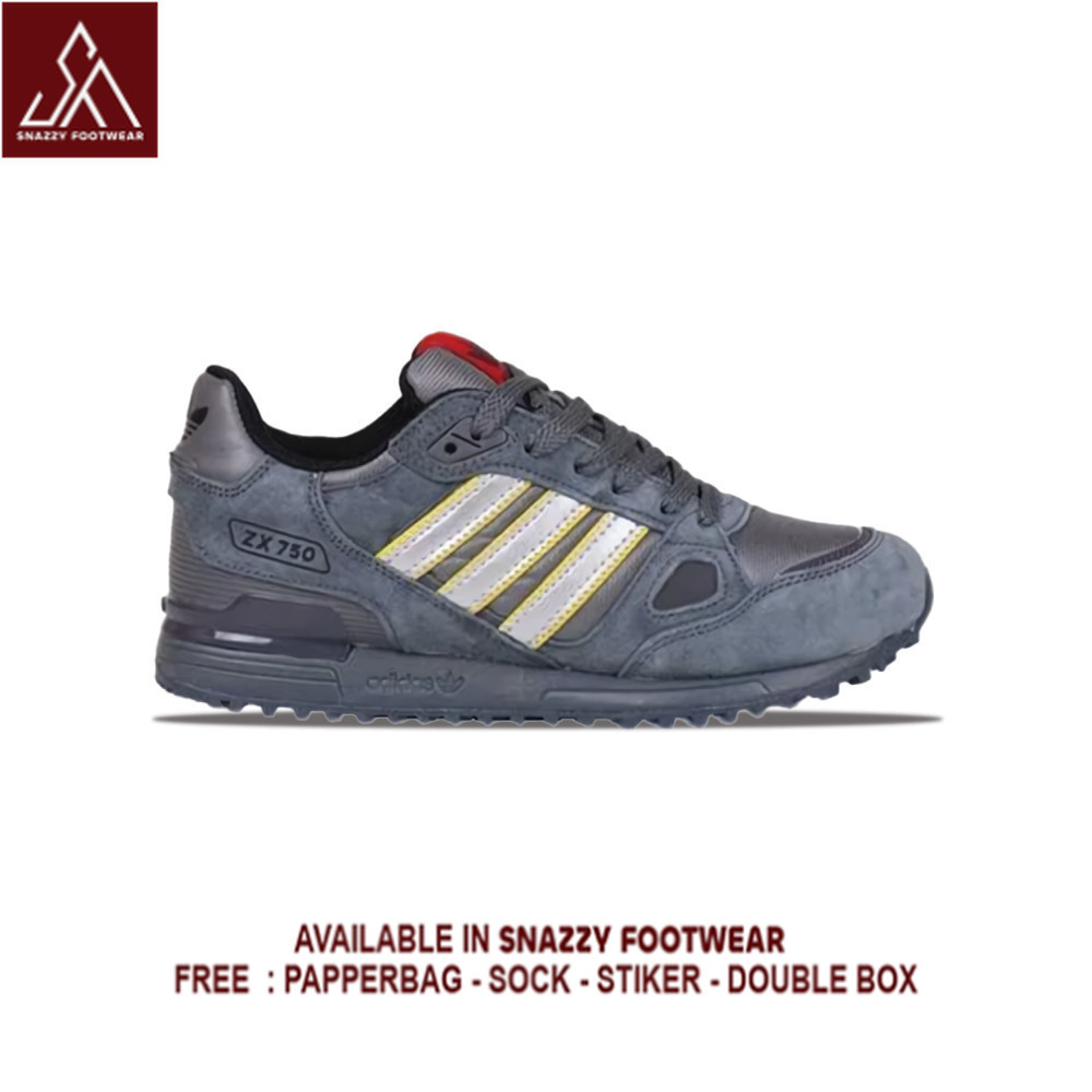 Sepatu Sneakers Adidas ZX 750 Dark Grey 100% Original Unisex